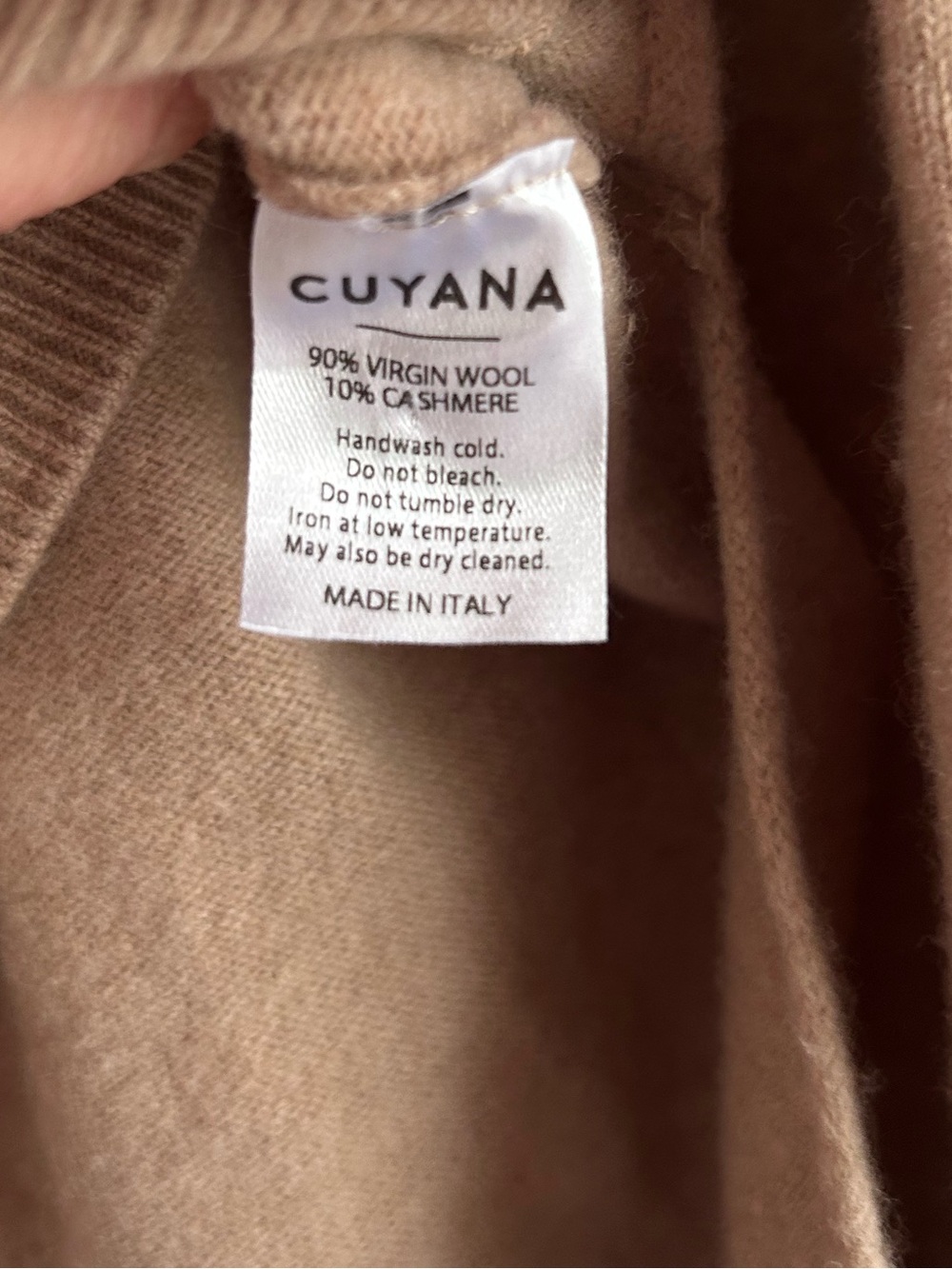 Cuyana Camel V-Neck Button Cardigan - Picture 3 of 7